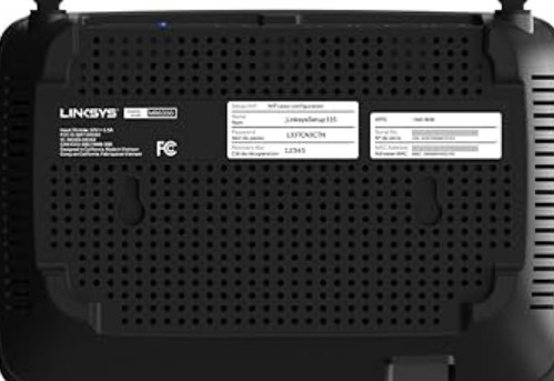 Router sticker with default credentials